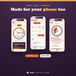 ADHD Daily Planner App, Time Blocking Schedule, Brain Dump & Focus Timer image 12