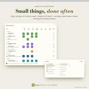 Digital Life Planner Dashboard, Goal & Habit Tracker, Weekly Review App bild 5
