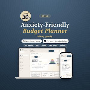 Anxiety Friendly Budget Planner App, Calm Money Tracker, Bills & Savings image 1
