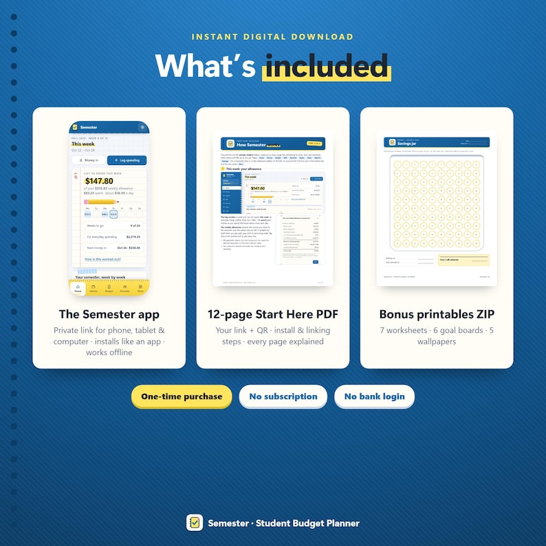 Student Budget Planner App, College Semester Money Tracker (Digital Download) 画像 15