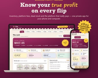 Reseller Profit Tracker App, eBay Poshmark Mercari Inventory Tracker