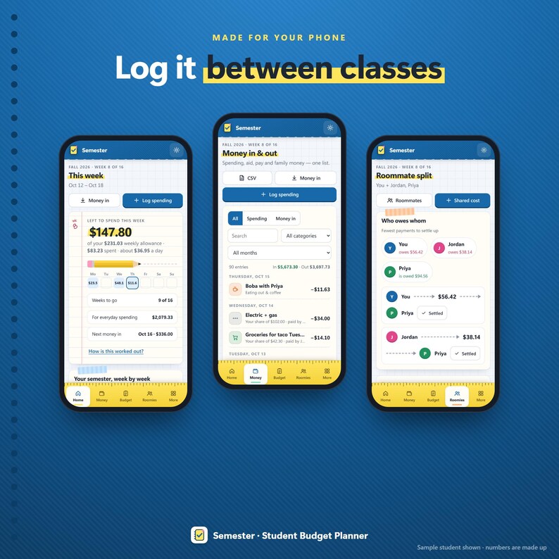 Student Budget Planner App, College Semester Money Tracker (Digital Download) 画像 12