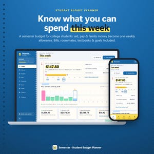 Student Budget Planner App, College Semester Money Tracker (Digital Download) 画像 1
