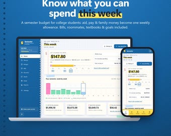 Student Budget Planner App, College Semester Money Tracker (Digital Download)