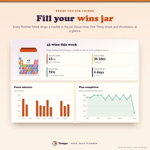 ADHD Daily Planner App, Time Blocking Schedule, Brain Dump & Focus Timer image 11