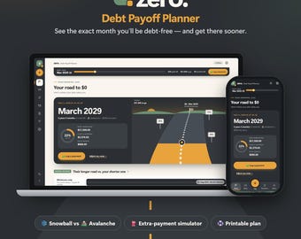 Zero Debt Payoff Planner App, Snowball vs Avalanche Simulator