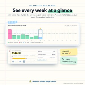 Student Budget Planner App, College Semester Money Tracker (Digital Download) 画像 3