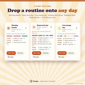 ADHD Daily Planner App, Time Blocking Schedule, Brain Dump & Focus Timer image 9