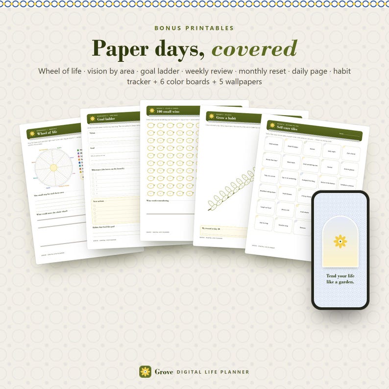 Digital Life Planner Dashboard, Goal & Habit Tracker, Weekly Review App bild 17