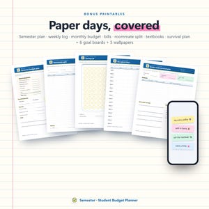 Student Budget Planner App, College Semester Money Tracker (Digital Download) 画像 17