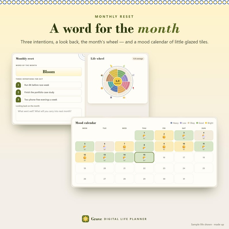 Digital Life Planner Dashboard, Goal & Habit Tracker, Weekly Review App bild 7