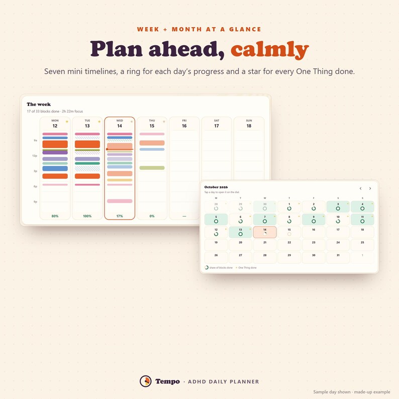 ADHD Daily Planner App, Time Blocking Schedule, Brain Dump & Focus Timer image 10