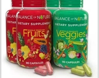 2 Pack Whole Food Blend Capsules: Fruits & Veggies Daily Nutrition (180 Count)