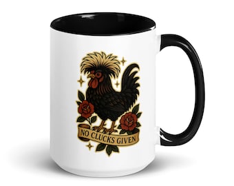 Neo-traditional Chicken Mug | Polish Rooster Sass Ceramic Cup