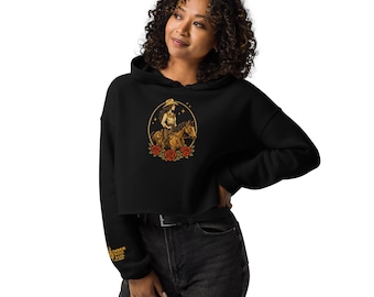 Vintage Rodeo Cowgirl Crop Hoodie | Western Graphic Sweatshirt