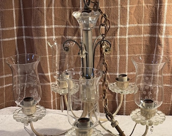 Vintage 1936 Halcolite Model C-118 “Crystal Daisy” chandelier