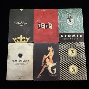 Fallout New Vegas inspired Playing Cards! Tops, Lucky 38, Gomorrah, Ultra Lux, Atomic Wrangler, and Vault 21
