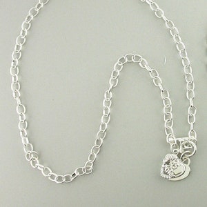 Quinceanera Necklace Toggle Heart Sterling Silver Mis Quince Gift