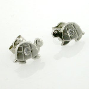 14KT Turtle Stud Earring White Gold | Minimal earrings |