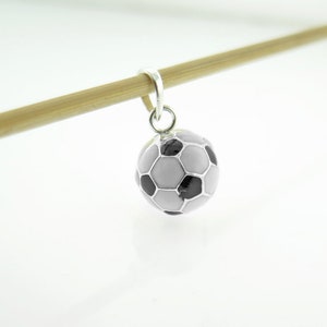 Soccer Ball Charm Necklace 3D Sterling Silver A Gift for Her Soccer MOM Player or Fan
