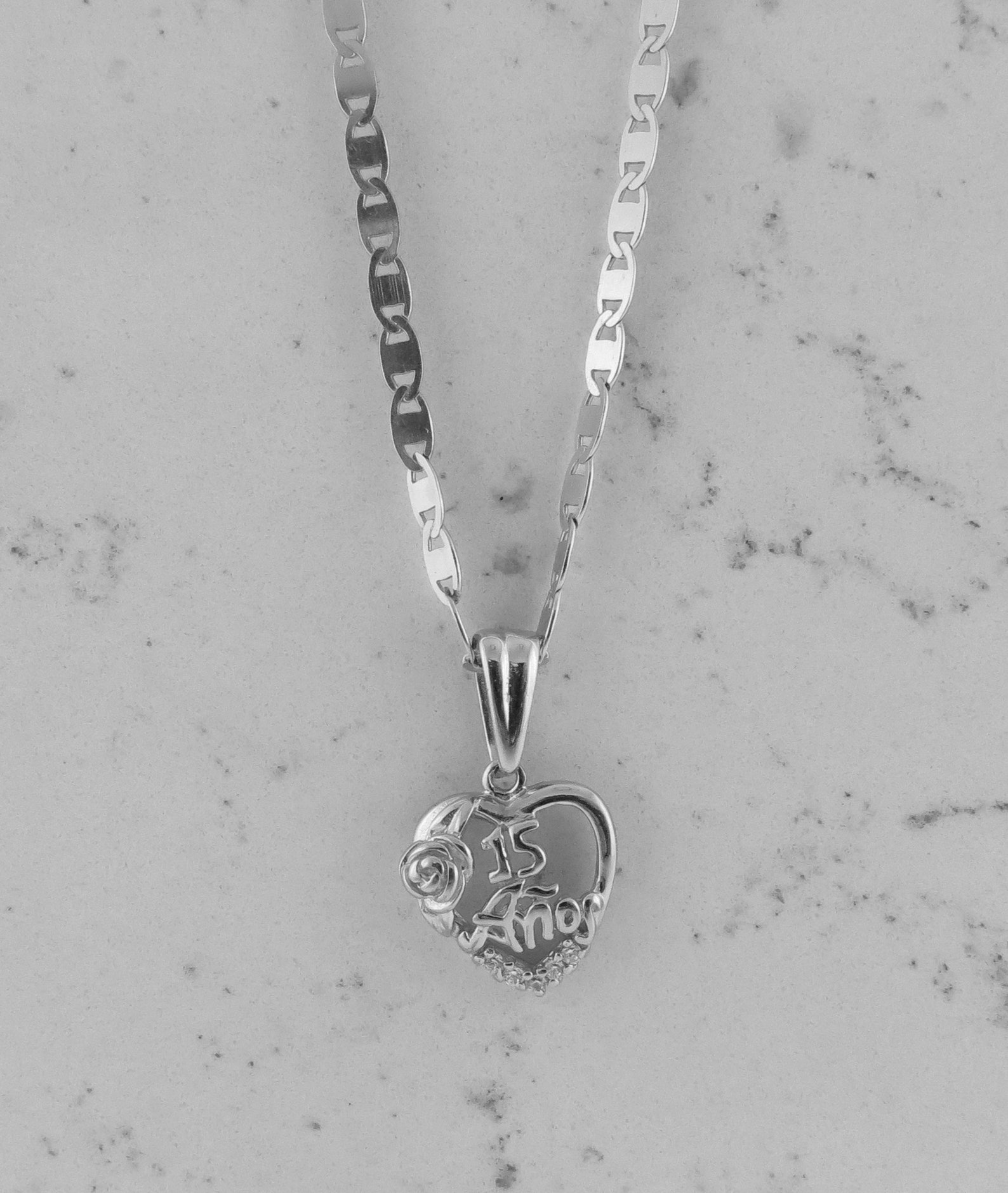 Quinceanera Charm Necklace Sterling Silver Mis Quince Gift Etsy
