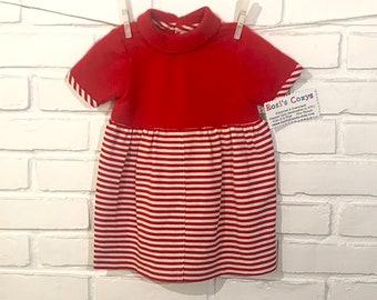 RED Cashmere Baby girl dress, 6-12 month size, so soft and cozy