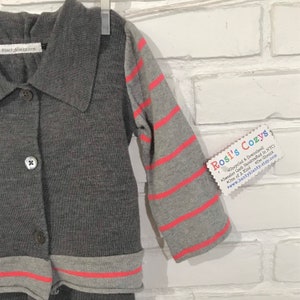 A 2 pc. wool sweater set for toddler, cut from up-cycled sweaters. Size 12-18 mos. Cotton & soft Merino wool image 5