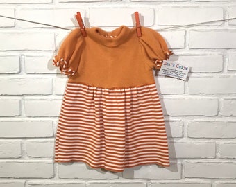 Orange Cashmere Baby girl dress, 6-12 month size, so soft and cozy