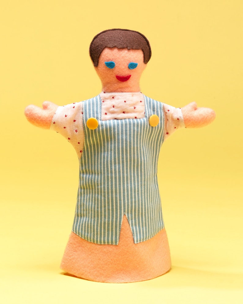 Felt Hand Puppet Made Vintage Fabrics He is Silly Sam Etsy