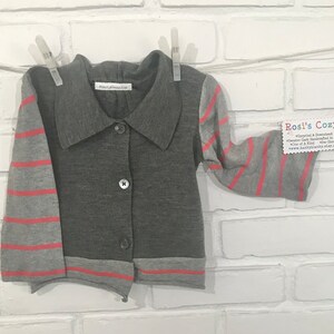 A 2 pc. wool sweater set for toddler, cut from up-cycled sweaters. Size 12-18 mos. Cotton & soft Merino wool image 2