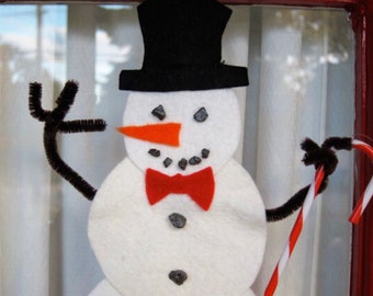 Felt Snowman Jingle Hanger for your door!