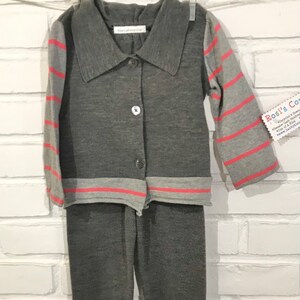 A 2 pc. wool sweater set for toddler, cut from up-cycled sweaters. Size 12-18 mos. Cotton & soft Merino wool image 6