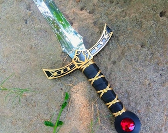Espada Goldryn hecha a mano, accesorio de fantasía medieval, artículo de colección