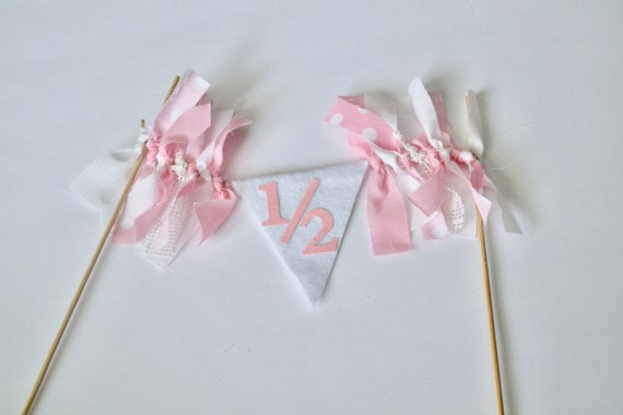 Half Birthday Cake Topper 6 Month Cake Topper Half Cake Bunting Girl Half Birthday 6 Monh Cake Topper Girl Half Birthday Cake Topper By Banners Away Catch My Party