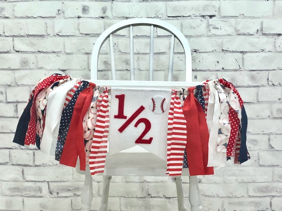 Baseball Half Birthday Banner, Baseball Half Birthday Cake Smash, Baseball 6 month Birthday Party, boy birthday banner, boy half cake smash Il_570xn
