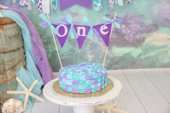 Mermaid First Birthday Cake Topper Mermaid 1st Cake Topper Etsy