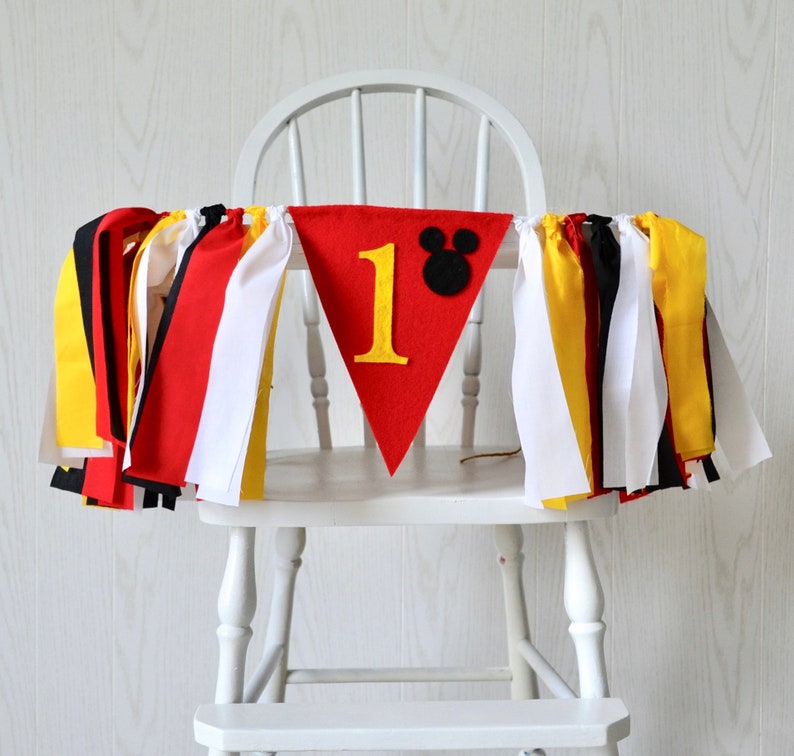 Mickey Mouse 1st Birthday Banner First Birthday Banner Etsy