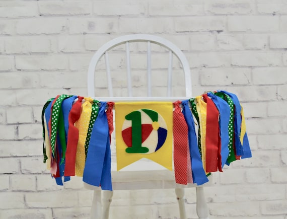 Beach Ball First Birthday Banner, Boy 1st birthday banner, beach ball birthday, boy cake smash, boy birthday banner, boy cake smash Il_570xn