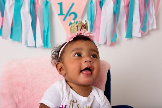 Girl Half Birthday Banner, Half Birthday Girl, Half Birthday, 6 month birthday, 6 month photo prop, half birthday photo shoot, 6 month photo Il_570xn