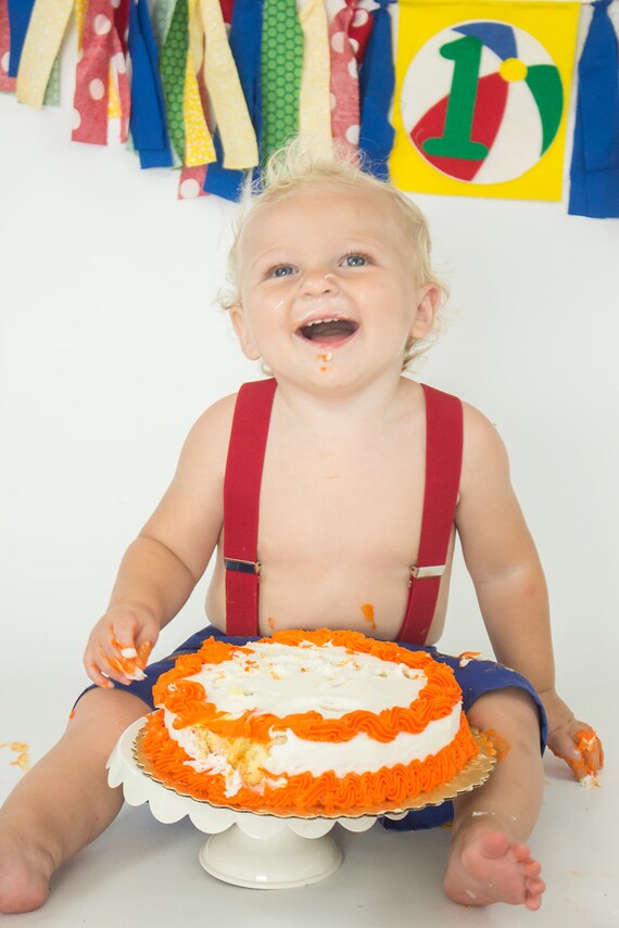Beach Ball First Birthday Banner, 1st birthday banner, beach ball birthday, 1st cake smash, birthday banner, first cake smash, summer 1st Il_570xn