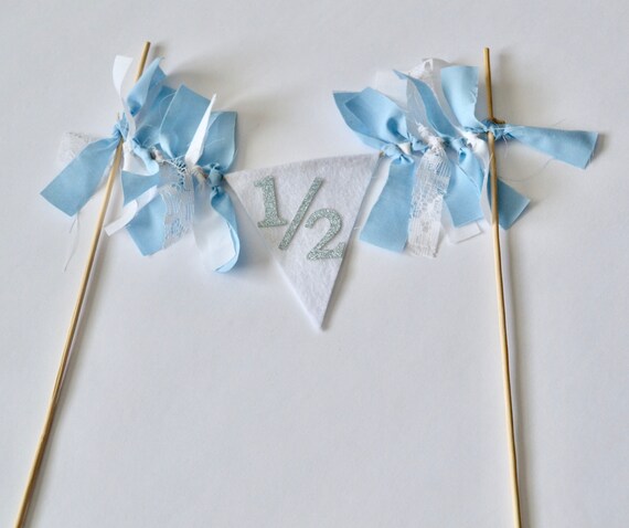Boy Half Birthday Cake Topper Half Birthday Banner Boy 6 Etsy