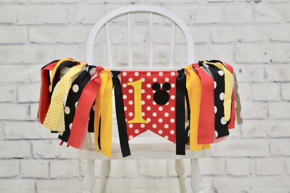 Mickey Mouse Birthday Banner, First Birthday Banner, Mickey Mouse 1st Birthday Banner, boy birthday banner, girl birthday banner, 1st party Il_570xn