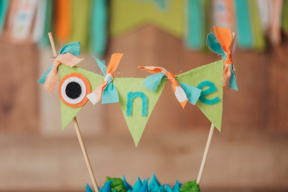 Monster Cake Topper, 1st cake topper, first birthday cake topper, monster cake smash, 1st cake smash, cake topper 1st, monster cake bunting Il_570xn