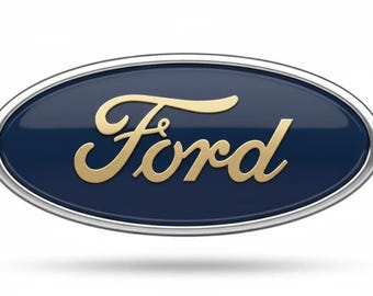 Ford 4.5" Inch (11.5x4.5cm) Emblem: Blue Oval Chrome Logo for Ford Grille