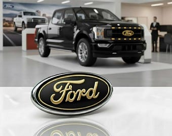 Ford Black 4" Oval Emblem | Grille/Tailgate Badge 1999-16 | 3M Tape Logo