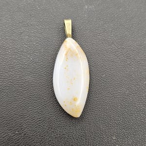 Handmade Polka Dot Agate Cabochon Pendant with Gold Flecks