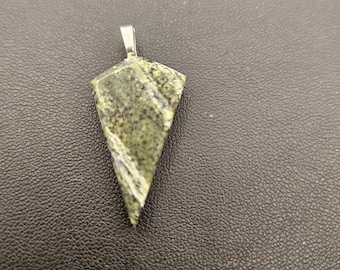 Chatoyant Green Tiger Eye Pendant, Irregular Shape