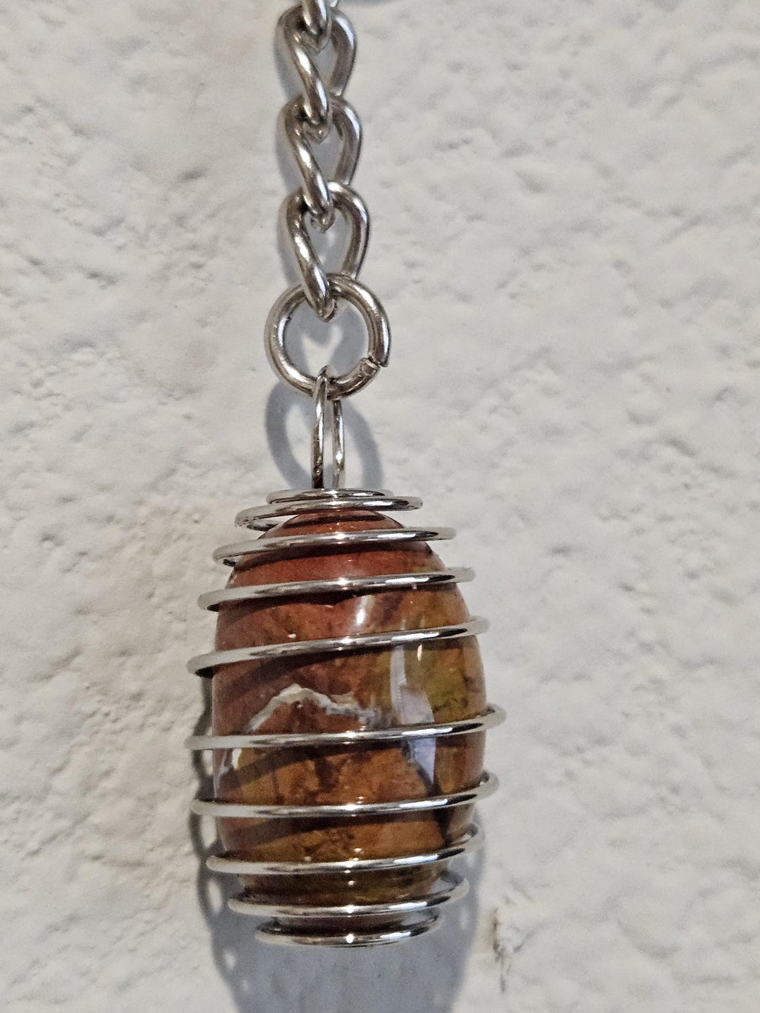 Tumbled Jasper in Cage Keychain - Etsy