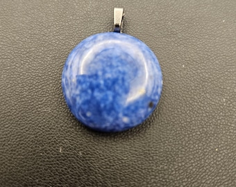 Vibrant Round Lapis Lazuli Cabochon Pendant