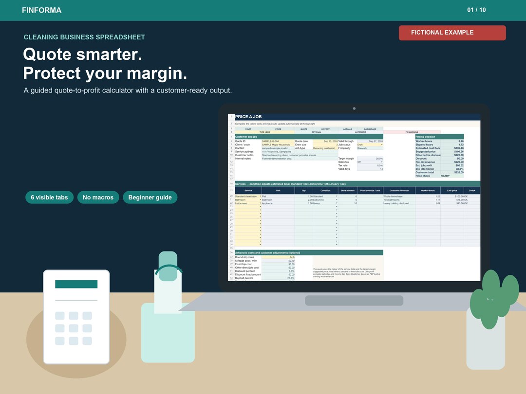 Cleaning Quote Calculator for Excel | Google Sheets Import Pricing ...